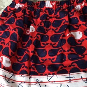 Ocean anchor beach whale girl skirt 6 6X 7 New red
